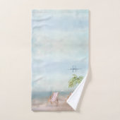 Aquarelle personnalisée Plage Scène Monogramme Nom (Serviette à main)