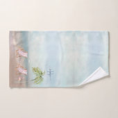 Aquarelle personnalisée Plage Scène Monogramme Nom (Serviette à main)