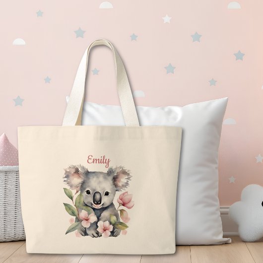 Aquarelle personnalisée Sac fourre-tout Ours Koala