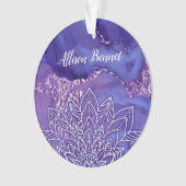 Aquarelle personnalisée violet blanc Mandala (devant)