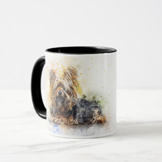 Aquarelle personnalisée Yorkie Terrier Combo Mug