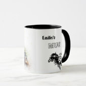 Aquarelle personnalisée Yorkie Terrier Combo Mug (Devant droit)
