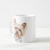 Aquarelle personnalisée Yorkie Terrier Mug (Devant gauche)