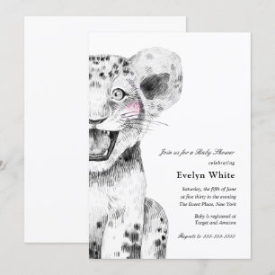 Aquarelle Petit Lion invitation Baby shower