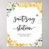 Aquarelle Petite abeille Sanitier Station Poster (Devant)