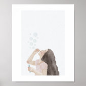 Aquarelle petites filles soufflant bulle poster (Devant)