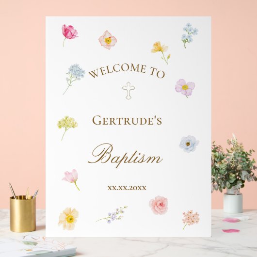 aquarelle petites fleurs Baptême (Mariage)