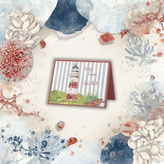 aquarelle phare côtier invité Cartes de siège
