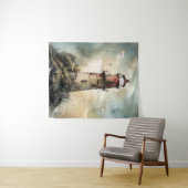 Aquarelle Phare Mur Art Tapisserie Décor (En situation (horizontale))