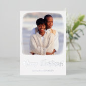 Aquarelle photo carte de Noël Modèle Foil (Debout devant)