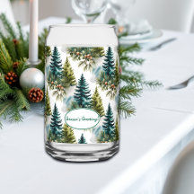 Aquarelle Pine Motif Elégant hiver