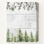 Aquarelle Pine Rustique Arbres Bois Livre de cuisi (Dos)