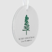 Aquarelle Pine Tree Photo Noël moderne (devant)