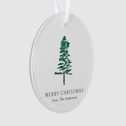 Aquarelle Pine Tree Photo Noël moderne (devant)