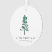 Aquarelle Pine Tree Photo Noël moderne (devant)