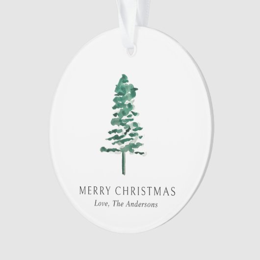 Aquarelle Pine Tree Photo Noël moderne (devant)
