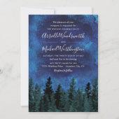 Aquarelle Pine Trees Invitations de mariage rustiq (Devant)