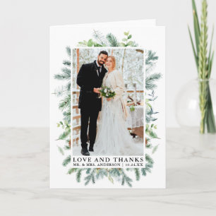 Aquarelle Pine Verdure Amour Merci Plier Mariage