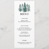 Aquarelle Pine verte Épinette Arbres Mariages MENU (Devant)