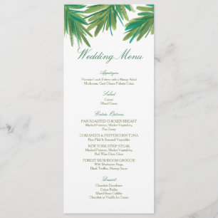 Aquarelle Pine Woods Menu Mariage