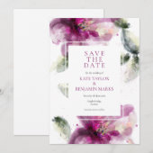 Aquarelle Pink Lily Floral Enregistrer la carte Da (Devant / Derrière)