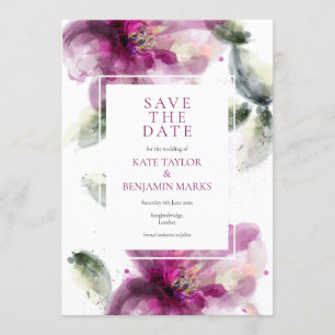 Aquarelle Pink Lily Floral Enregistrer la carte Da