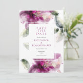 Aquarelle Pink Lily Floral Enregistrer la carte Da (Debout devant)