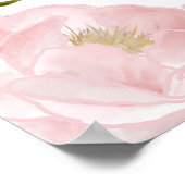 Aquarelle Pink Peonies Affiche de bienvenue de gra (Coin)