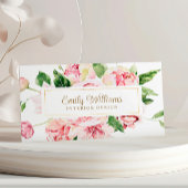 Aquarelle Pink Peonies Carte de visite