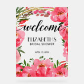 Aquarelle Pink Peonies Fête des mariées Bienvenue (Recto)