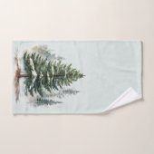 Aquarelle Pins Arbres Pins d'hiver Pine Forêt (Serviette à main)