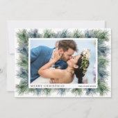 Aquarelle Pins d'hiver Cartes photos de Noël (Devant)