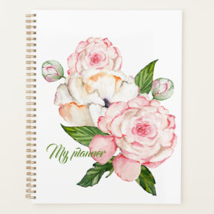 Aquarelle pivoine en couleurs tendres