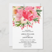 Aquarelle pivoines Floral Wedding Invitations (Devant)