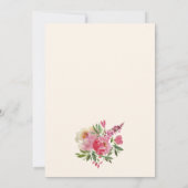 Aquarelle pivoines Floral Wedding Invitations (Dos)