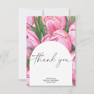 Aquarelle pivoines - merci douche nuptiale