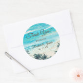 Aquarelle Plage Bleu Ocean Sticker Merci (Enveloppe)