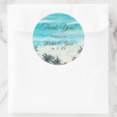 Aquarelle Plage Bleu Ocean Sticker Merci (Sac)
