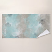 Aquarelle Plage Côtière Couleurs Serviette Avec No (Serviette de bain)