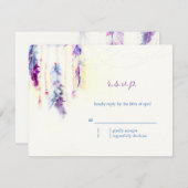 Aquarelle Plumes Boho Wedding RSVP (Devant / Derrière)