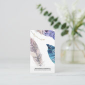 Aquarelle Plumes Carte de visite vertical (Debout devant)