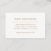 Aquarelle Plumes Cartes de visite | Or (Dos)