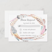 Aquarelle Plumes Rustique Bohème Mariage RSVP (Devant / Derrière)