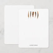 Aquarelle Plumes Rustique Cartes de notes personna (Devant / Derrière)