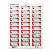 Aquarelle Poinsettia Étiquettes de adresse de Noël (Feuille entière)