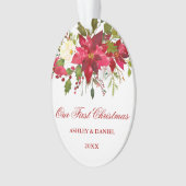 Aquarelle Poinsettia Floral First Christmas Rd (devant)