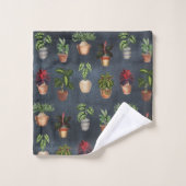 Aquarelle Pointe Plante Terracotta Pots Rustique (Gant de toilette)