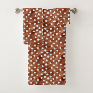 Aquarelle Pointe Polka dans Café Brown et blanc