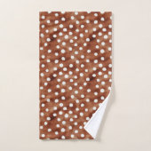 Aquarelle Pointe Polka dans Café Brown et blanc (Serviette à main)