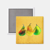 Aquarelle poire aimant de fruits vert vert (Recto/Verso)